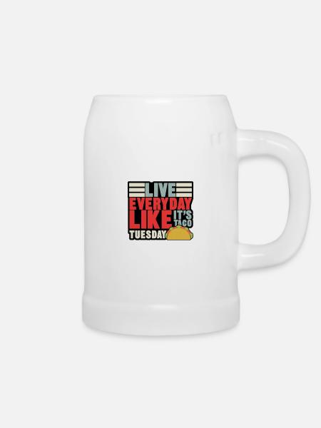live everyday - Bierkrug - Weiß