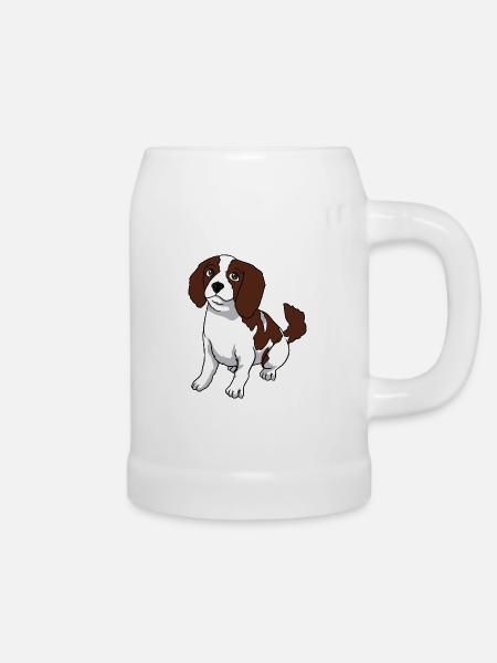 Cavalier King Charles Spaniel Hund - Bierkrug - Weiß