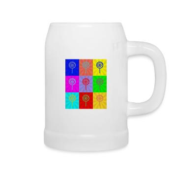 Pop-Art - Bierkrug - Weiß - Rechts