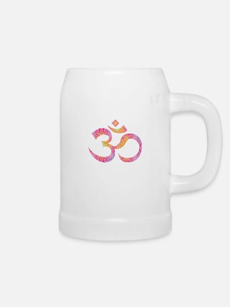 OM Mandala - Bierkrug - Weiß