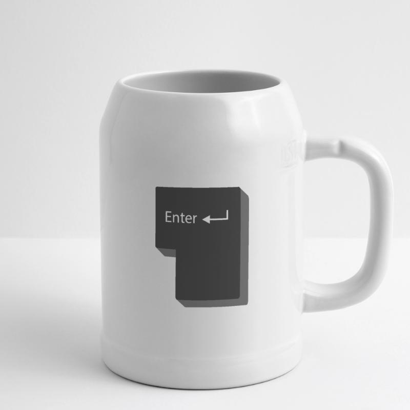 Enter button computer gift idea Beer Mug