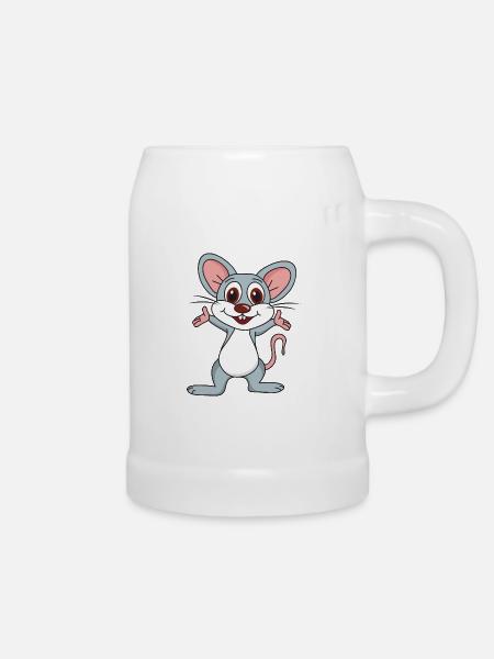 Maus - Bierkrug - Weiß
