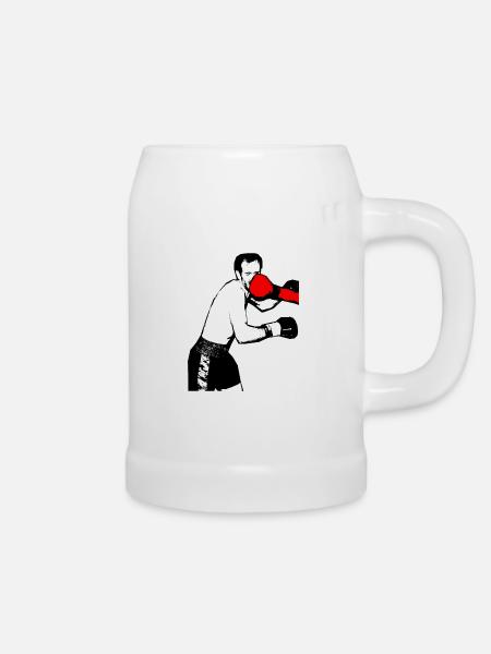 Boxer direkter Schlag - Bierkrug - Weiß