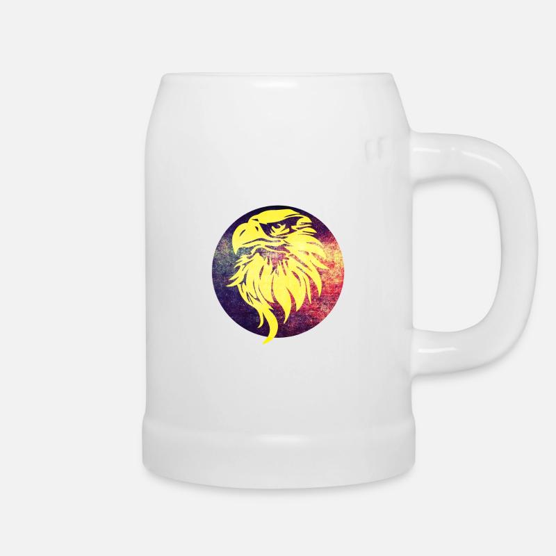 eagle head - Beer Mug - white