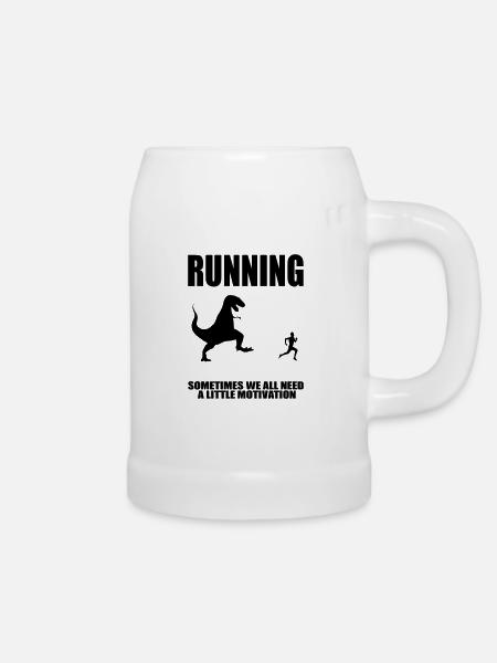 Laufende Motivation - Bierkrug - Weiß