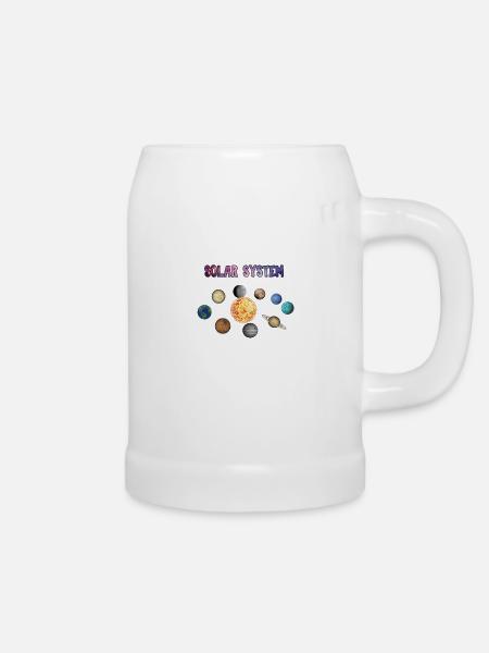 Solar Sytem Planeten - Bierkrug - Weiß