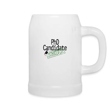 Promotion zum Doktor / PhD Candidate Survivor / Dr - Beer Mug - white - Right
