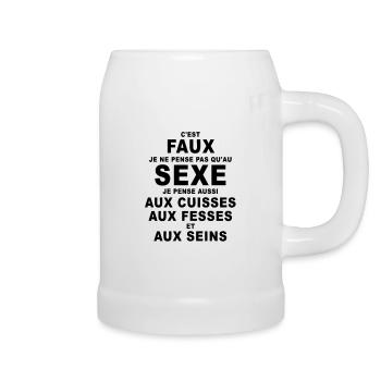 sexe humour - Chope en céramique - blanc - Droite