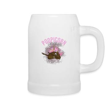Unicorn Poopicorn Feces Pile Funny Geek Gift - Beer Mug - white - Right