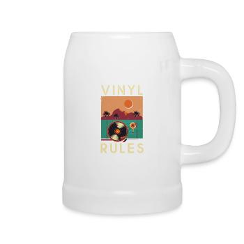 Vinyl DJ Music Sound Disco Summer Gift Hip Hop - Beer Mug - white - Right