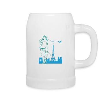 Shopping in Paris - Beer Mug - white - Right