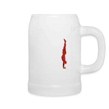 Yoga Stand de la main rouge - Chope en céramique - blanc - Droite