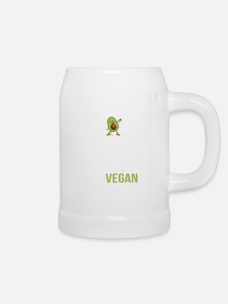 Keep Calm go Vegan Geek Veganer Veganerin Geschenk - Bierkrug - Weiß