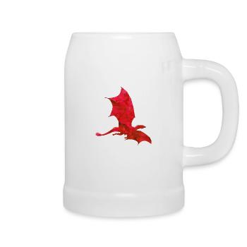 Dragon - Chope en céramique - blanc - Droite