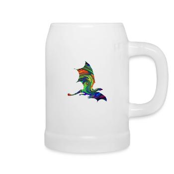 Dragon - Chope en céramique - blanc - Droite