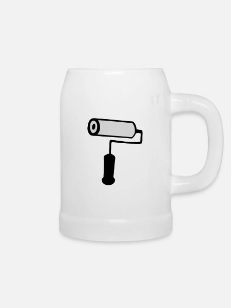 Farbroller Hausmaler Baumalerei - Bierkrug - Weiß