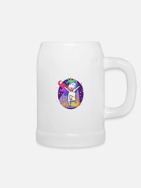 Party Einhorn - Bierkrug - Weiß
