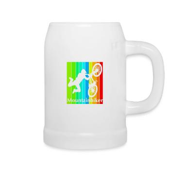 Mountain bikers - Beer Mug - white - Right