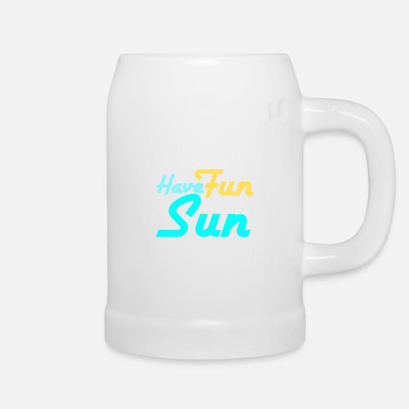 Sonne - Bierkrug - Weiß
