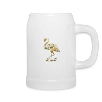 Flamingo - Chope en céramique - blanc - Droite