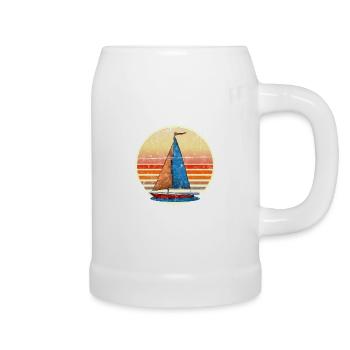 navigation à voile - Chope en céramique - blanc - Droite