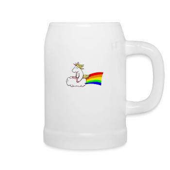 Unicorn Rainbow Unicorn on Cloud Unicorns - Beer Mug - white - Right