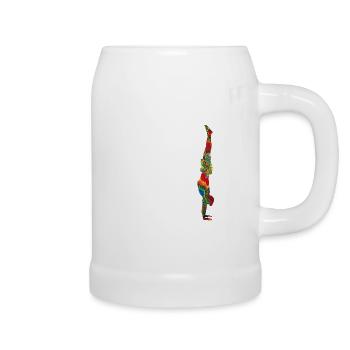 Stand de main coloré marbré - Chope en céramique - blanc - Droite