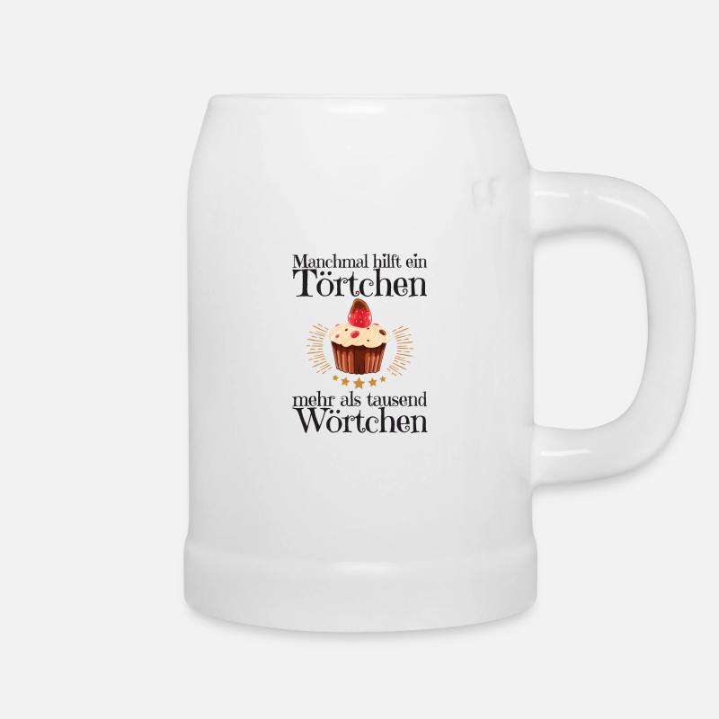 Törtchen Wörtchen Torte Worte Cupcake schwarz - Bierkrug - Weiß
