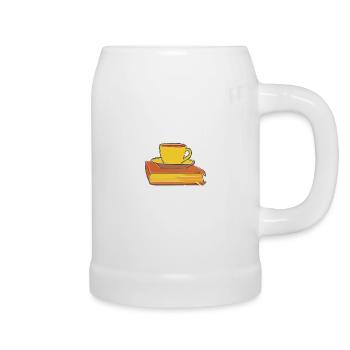 Ma vie sont des livres de café. Cadeau amusant - Chope en céramique - blanc - Droite