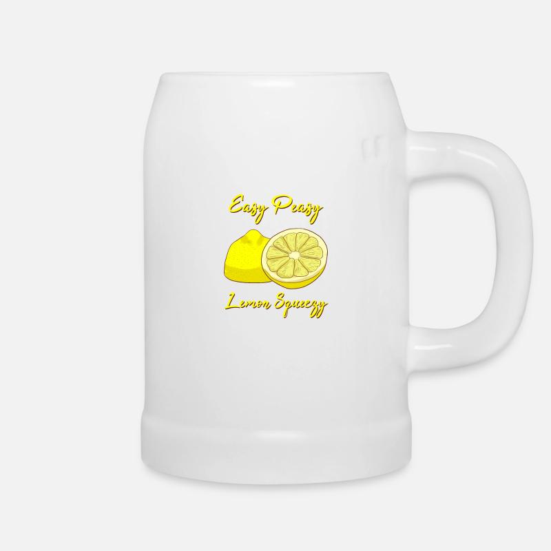 citron - Chope en céramique - blanc