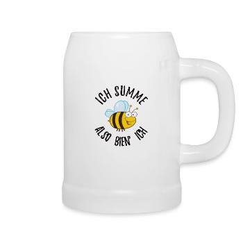 Ich summe also bien ich Biene Wespe Shirt schwarz - Bierkrug - Weiß - Rechts