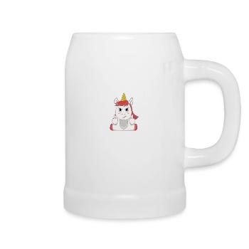 Angry Unicorn Sweet Sour Unicorn Evil Gift - Beer Mug - white - Right