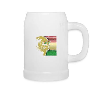 Rasta Lion Lion Reggae Rastafari lunettes de soleil - Chope en céramique - blanc - Droite
