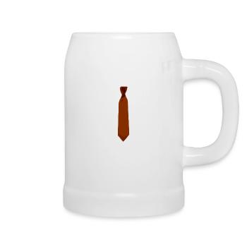 Krawatte Krawate - Bierkrug - Weiß - Rechts