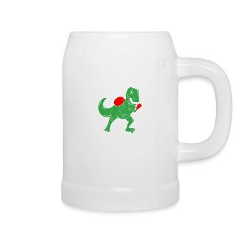 Boxerkind Boxendes Kind Trex Dino Junge Boxerjunge - Bierkrug - Weiß - Rechts