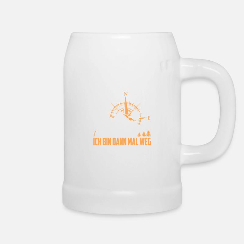Ich Bin Dann Mal Weg Berge Wanderer Kompass Pilger - Bierkrug - Weiß