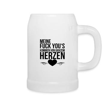 Fuck you - Bierkrug - Weiß - Rechts