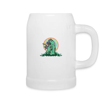 Unicorn Zombie Rainbow Unicorn Halloween - Beer Mug - white - Right