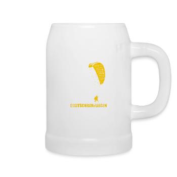 Evolution Gleitschirmfliegen Geschenk - Bierkrug - Weiß - Rechts