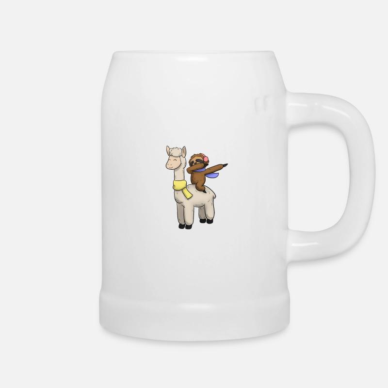 Lama Faultier Weihnachtsgeschenk - Bierkrug - Weiß