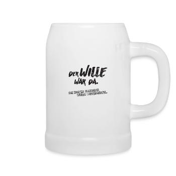 Der Wille war da Shirt - Bierkrug - Weiß - Rechts