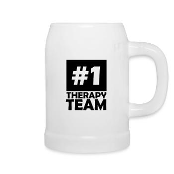 number one therapy team - Beer Mug - white - Right