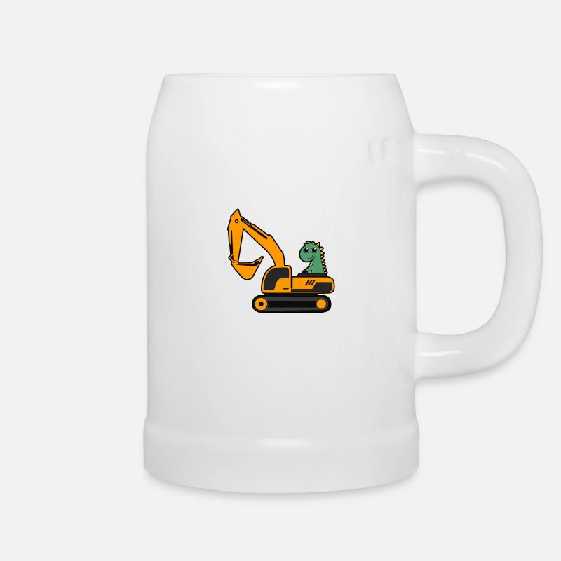 Dino Bagger - Bierkrug - Weiß
