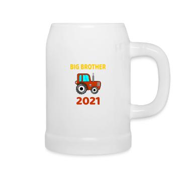 Big Brother Tractor Big Brother 2021 tractor - Beer Mug - white - Right