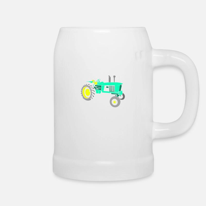 Tractor tractor - Beer Mug - white