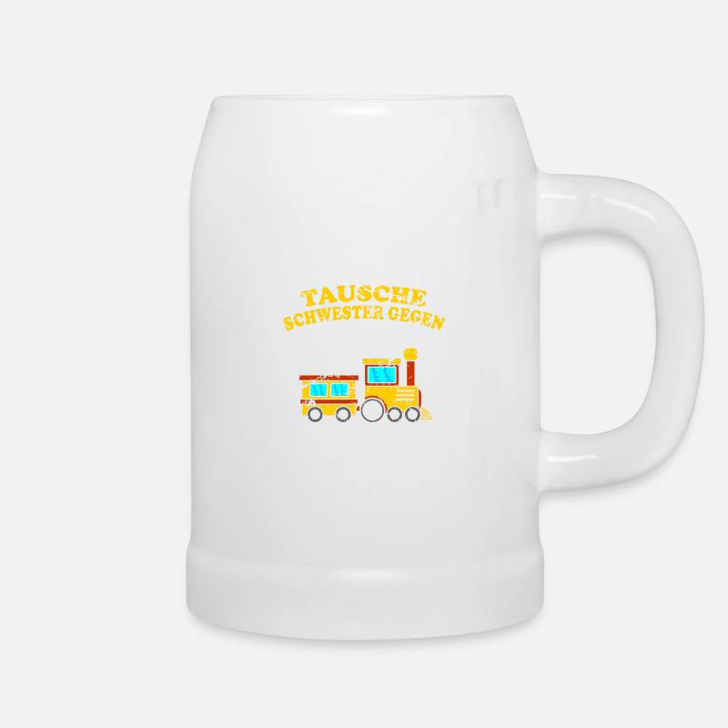 Lokomotive Kinder Geschenk Eisenbahn - Bierkrug - Weiß
