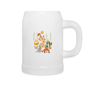 2nd Birthday Baby Two 2 Forest Animals - Beer Mug - white - Right