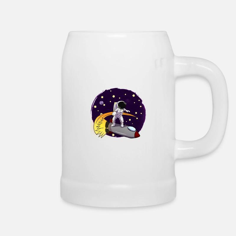 Astronaute Sur fusée - Chope en céramique - blanc