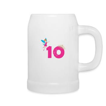 10.Geburtstag Mädchen Fee Zehn 10 Jahre Prinzessin - Bierkrug - Weiß - Rechts