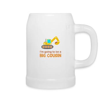 Big cousin Big cousin gift digger - Beer Mug - white - Right